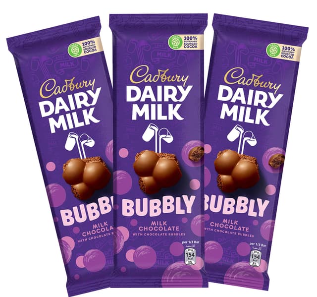 Cadbury Dairy Milk Bubbly Milk Chocolate 3 x 87 g