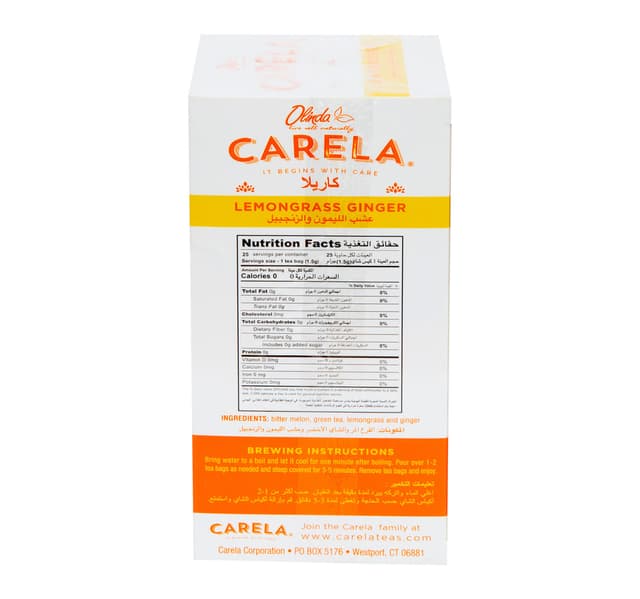 Olinda Carela Lemongrass Ginger Tea 25 Teabags 37 5 G