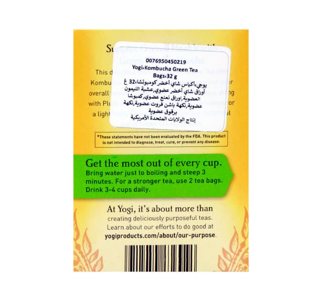 Yogi Organic Green Tea Kombucha 16 Teabags