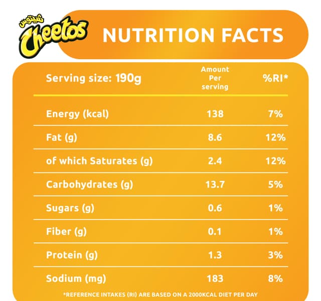 Cheetos Crunchy Cheese Chips 190 G