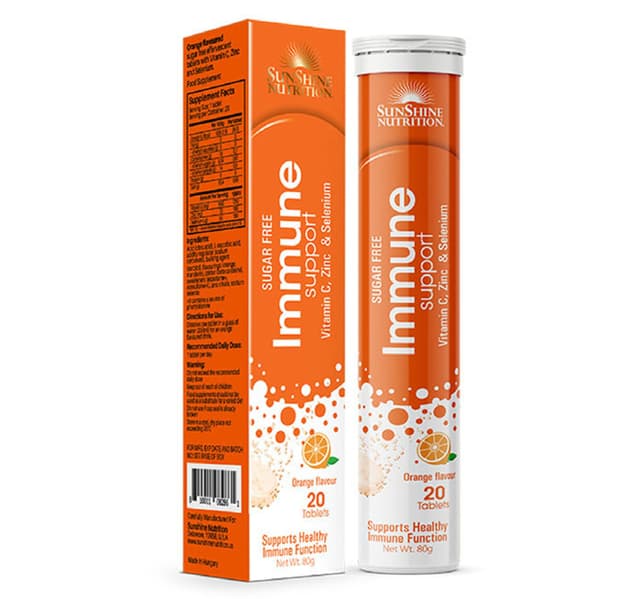 Sunshine Nutrition Immune Support Orange Flavour Effervescent 20pcs