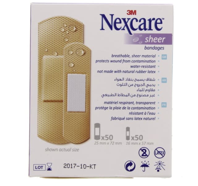 Nexcare Sheer Bandages 100pcs