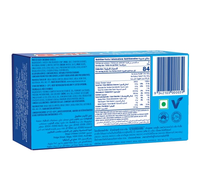 Bega Cheddar Processed Cheese 500 G