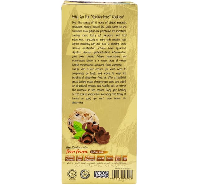 Nhf Gluten Free Dark Chocolate Chip Butter Cookies 180 G