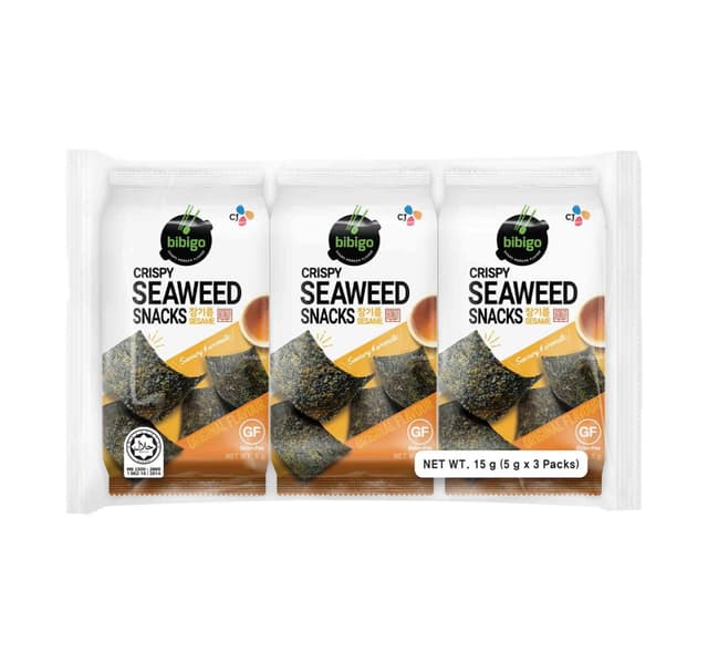Cj Bibigo Crispy Seaweed Snacks Sesame Original Flavour 3 5 G