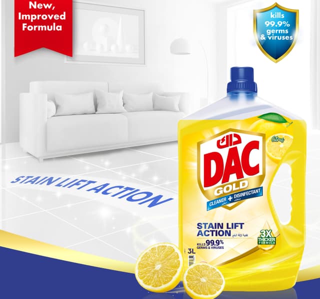 Dac Gold Multipurpose Disinfectant Liquid Cleaner Citrus Burst 3 Litres 1