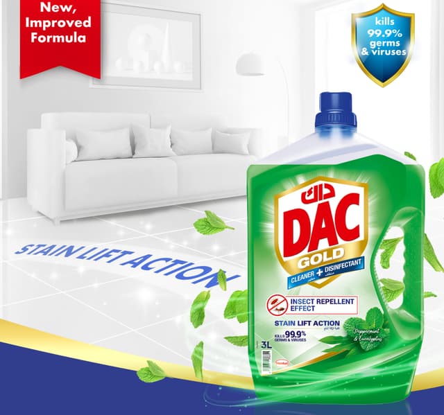 Dac Gold Peppermint Eucalyptus Disinfectant Cleaner 1 Litre