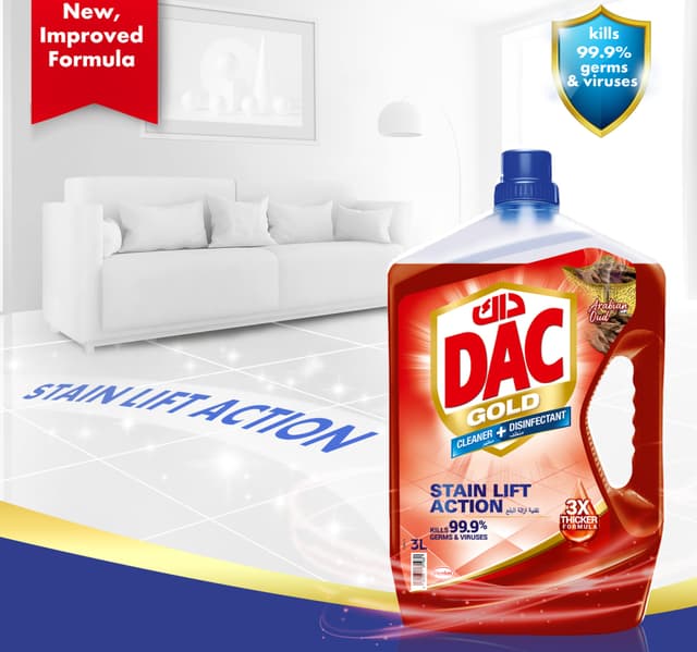Dac Gold Arabian Oud Multi Purpose Disinfectant 3 Litres 1 Litre