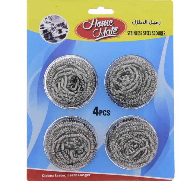 Home Mate Stainless Steel Scourer 4 Pcs