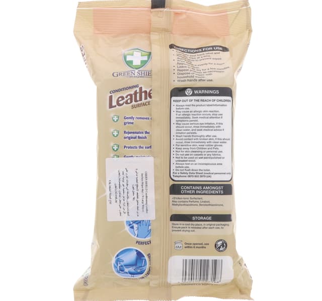 Green Shield Conditioning Leather Surface Wipes 70pcs