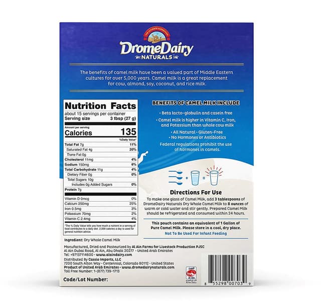 Drome Dairy Original Dry Whole Camel Milk 400 G
