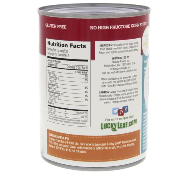 Lucky Leaf Premium Apple Fruit Filling And Topping 595 G