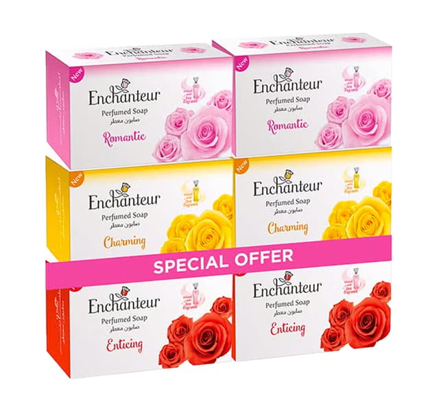 Enchanteur Perfumed Soap Assorted 6 125 G
