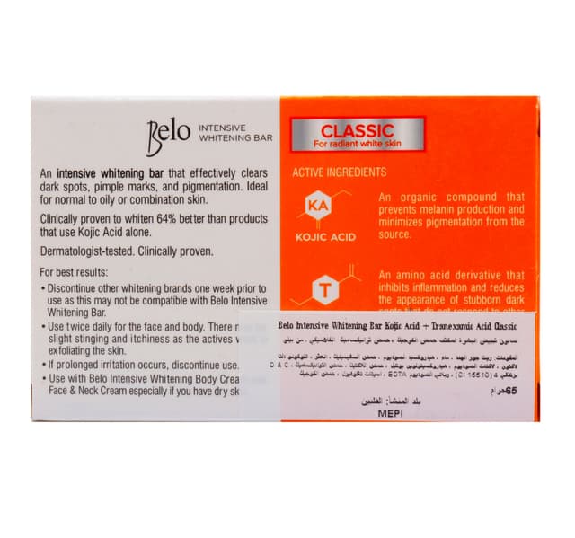 Belo Intensive Kojic Acid Tranexamic Acid Whitening Bar 65 G
