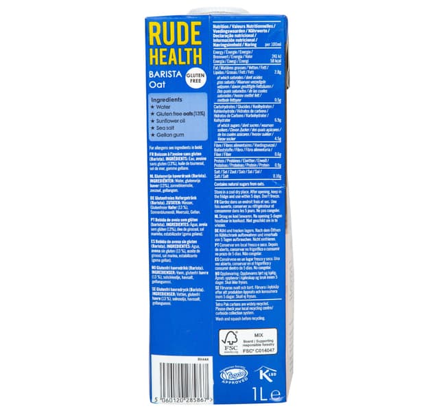 Rude Health Barista Oat Drink 1 Litre
