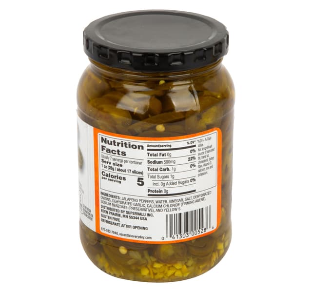 Essential Everyday Hot Jalapeno Pepper Slices 473 Ml