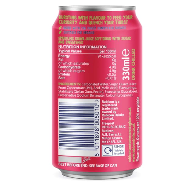 Rubicon Sparkling Guava 330 Ml