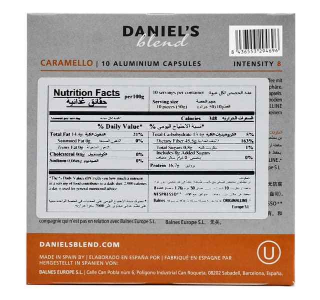 Daniels Blend Caramello Coffee Capsules 10pcs 50 G