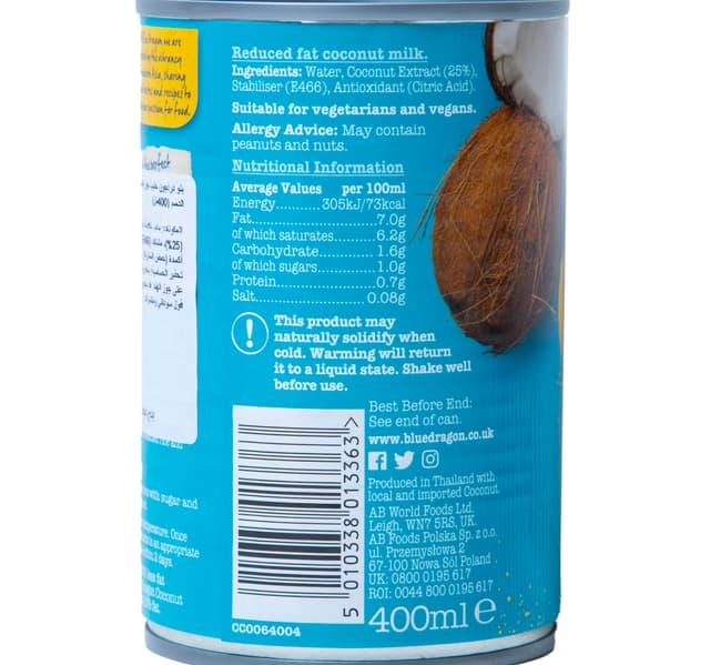 Blue Dragon Coconut Milk Light 400 Ml
