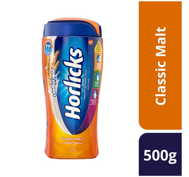 Horlicks Classic Malt Nourishing Powder Drink Value Pack 500 G