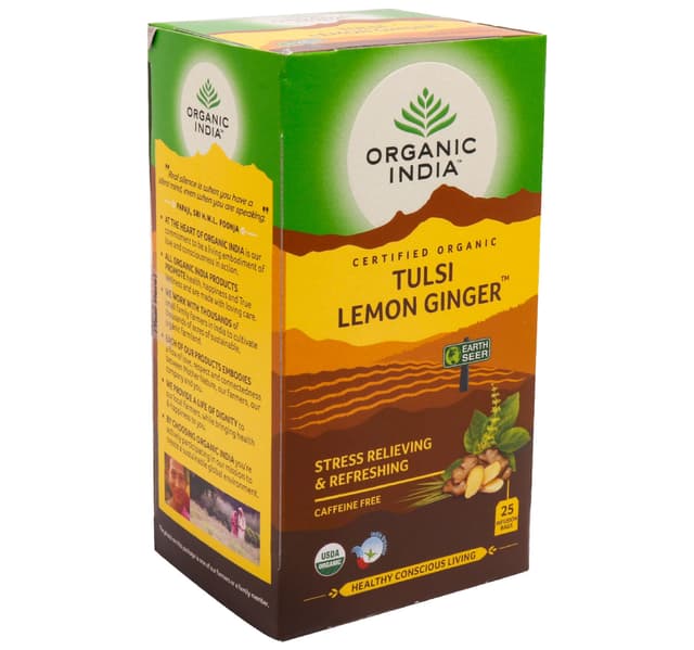 Organic India Tulsi Lemon Ginger Tea 18 Infusion Bags