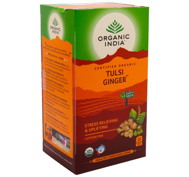 Organic India Tulsi Ginger Tea 18 Infusion Bags