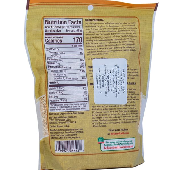 Bobs Red Mill Organic Whole Grain Quinoa 369 G
