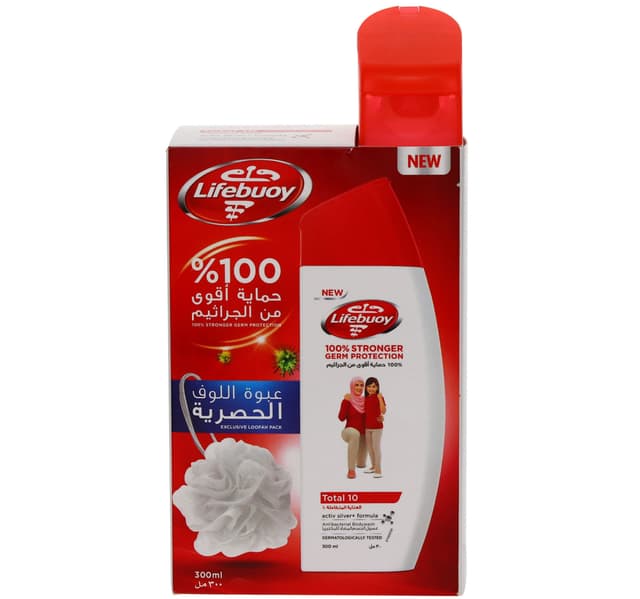 Lifebuoy Anti Bacterial Body Wash Total 10 300 Ml Puff