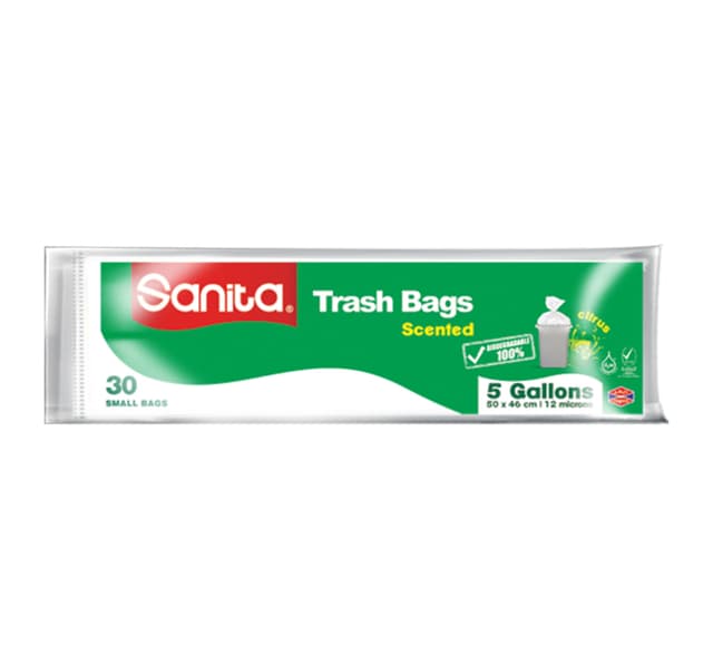 Sanita Trash Bags Biodegradable 5 Gallons Size 50 X 46cm 30pcs