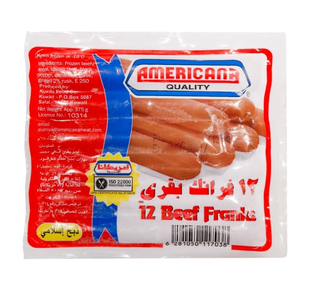 Americana Beef Franks 375 G