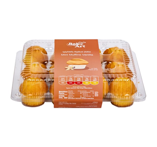Bake Art Lulu Mini Vanilla Muffins 12 Pcs