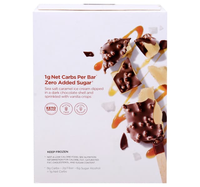 Keto Pint Sea Salt Caramel Crunch Ice Cream Bars 4 Pcs 325 Ml