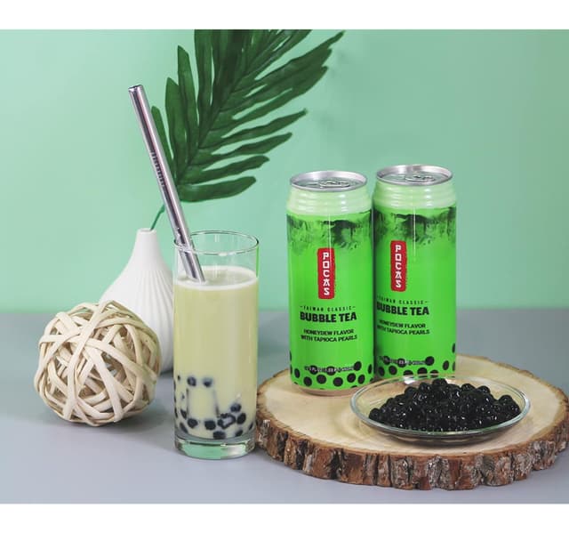 Pocas Bubble Tea Honey Dew Flavor with Tapioca Pearls 490 ml