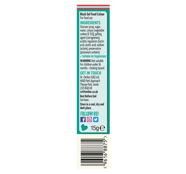 Dr Oetker Food Colour Gel Black 15 G