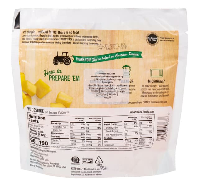 Woodstock Organic Diced Mangoes 283 G
