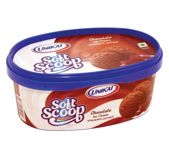 Unikai Soft Scoop Chocolate Ice Cream 1 Litre