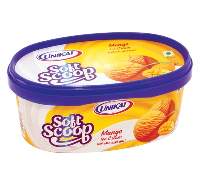 Unikai Soft Scoop Ice Cream Mango 1 Litre