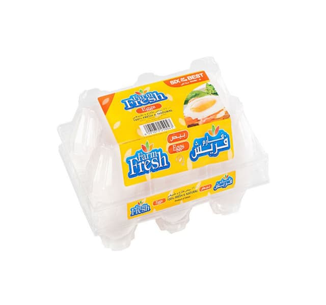 Farm Fresh White Eggs Medium 6 Pcs