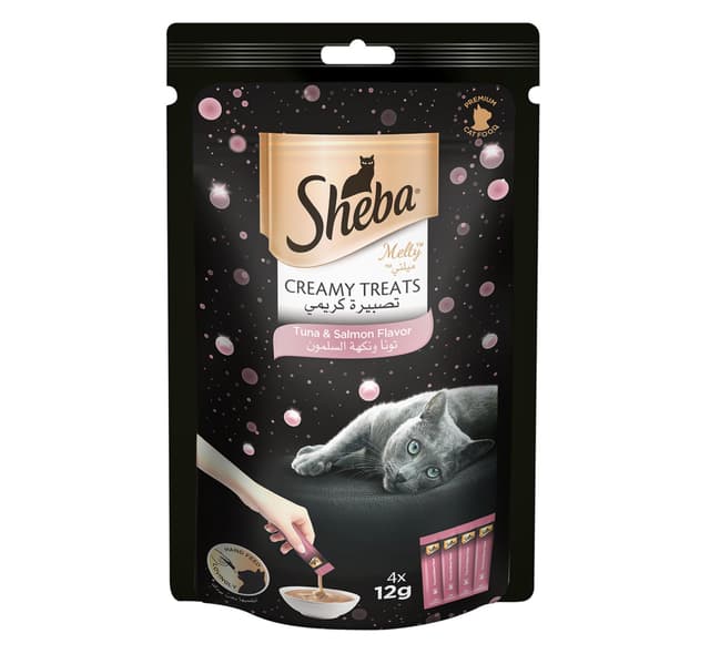 Sheba Creamy Treat Cat Food Tuna Salmon Flavour 48 G