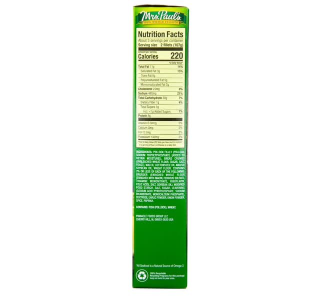 Mrs Paul S Crunchy Fish Fillets 323 G