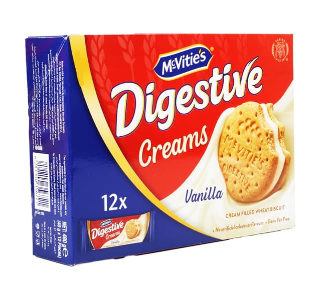 McVitie's Digestive Creams Vanilla Biscuits 12x40g