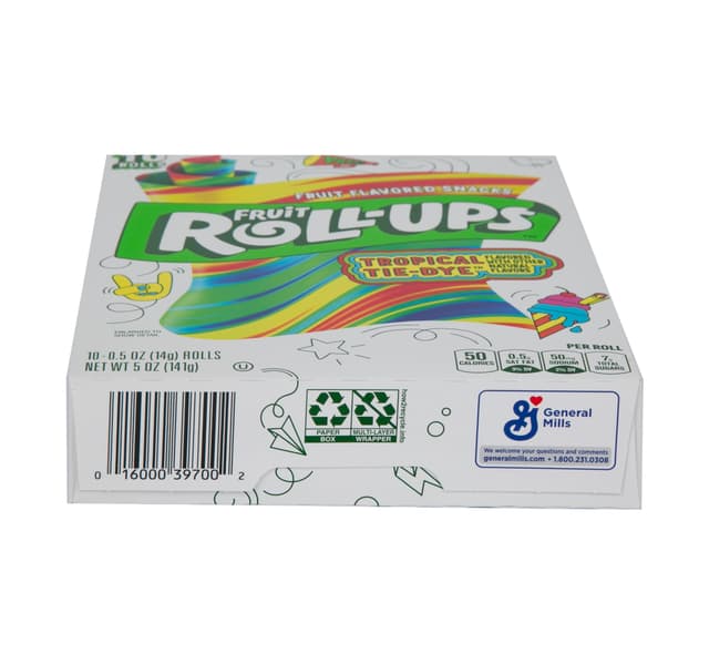 Betty Crocker Fruit Roll Ups Tropical Tie Dye 10 Rolls