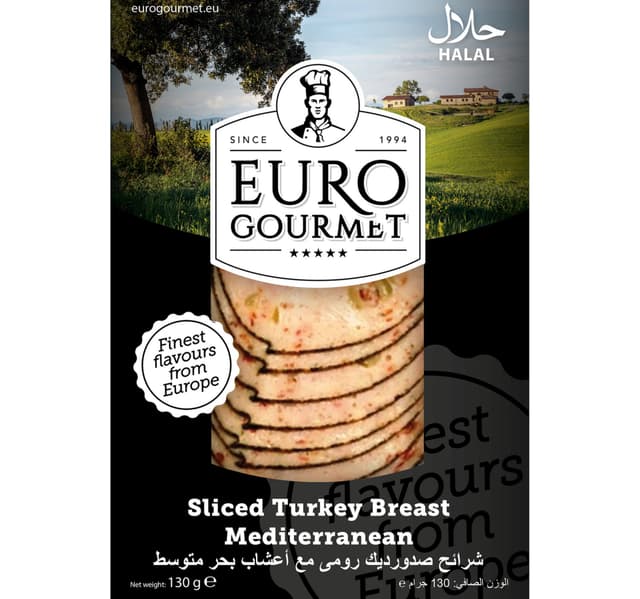 Euro Gourmet Sliced Turkey Breast Mediterranean 130 G