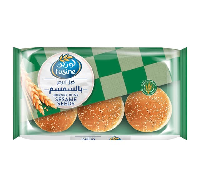 لوزين خبز برجر بالسمسم 6 قطع