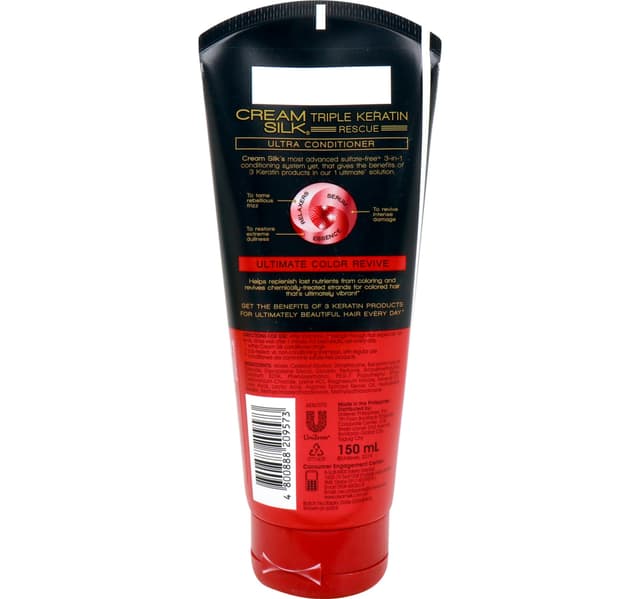 Cream Silk Triple Keratin Rescue Ultimate Color Revive Ultra Conditioner