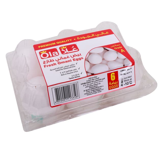 Ola White Eggs Large 6 Pcs