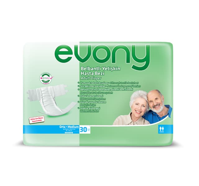 Evony Adult Diaper Unisex Medium 30pcs