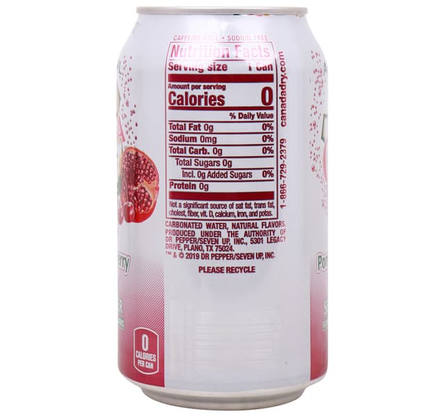 Canada Dry Pomegranate Cherry Sparkling Seltzer Water 355 Ml