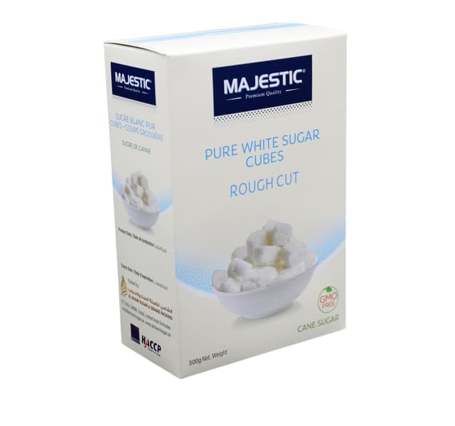 Majestic Pure White Sugar Cubes Rough Cut 500 G