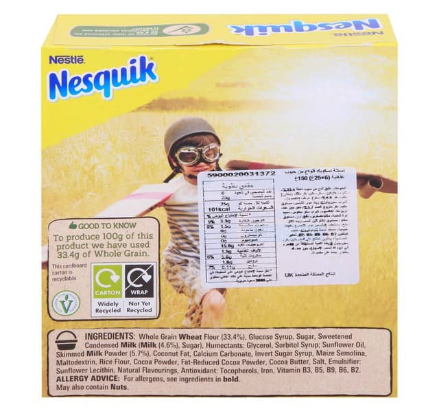 Nestle Nesquik Cereal Bar 150 G
